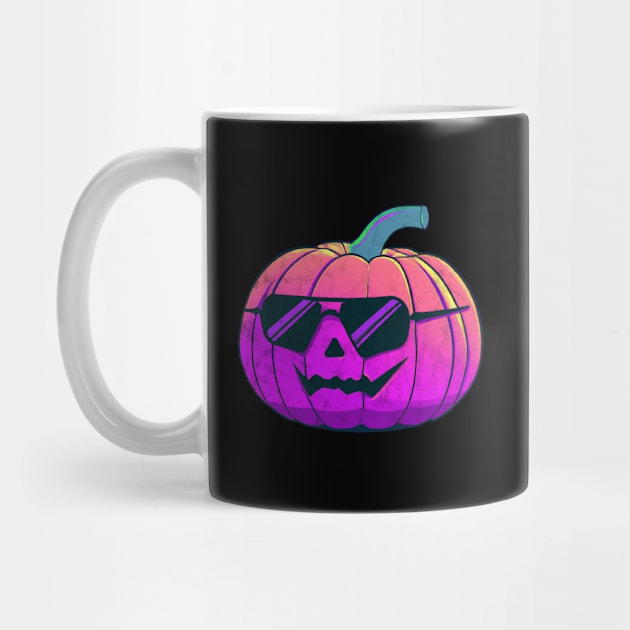 Synthwave Halloween Jack o Lantern by karutees